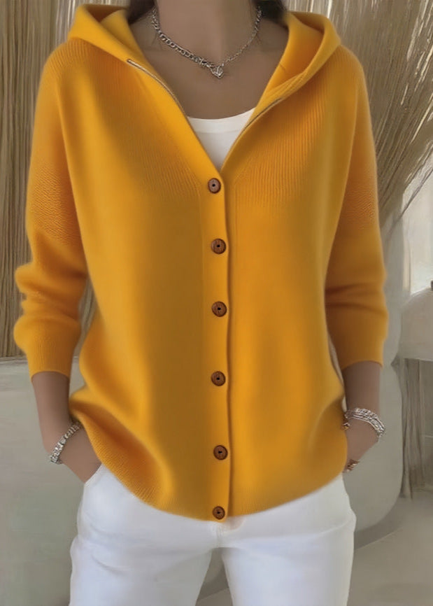 Tracey | Hooded Button-Front Knit Cardigan