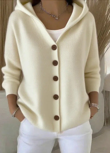 Tracey | Hooded Button-Front Knit Cardigan