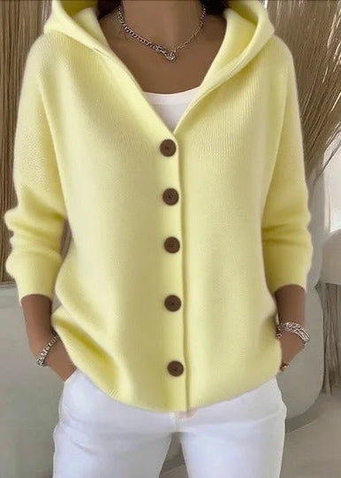 Tracey | Hooded Button-Front Knit Cardigan