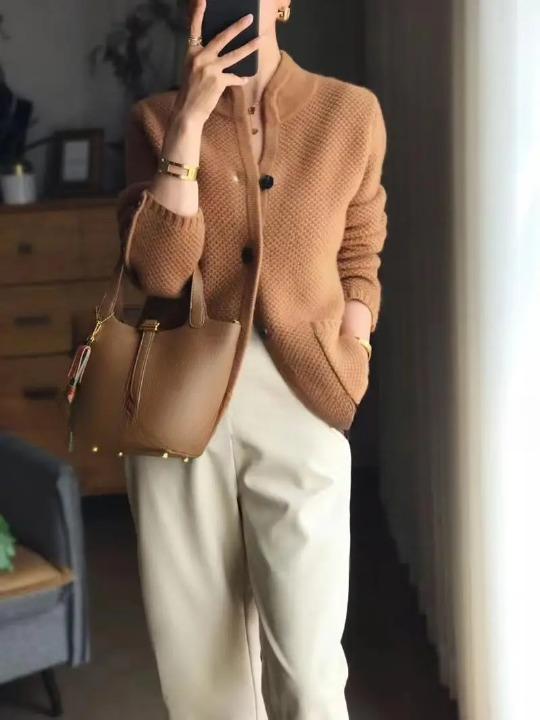 Whitney | Textured Knit Button-Front Cardigan